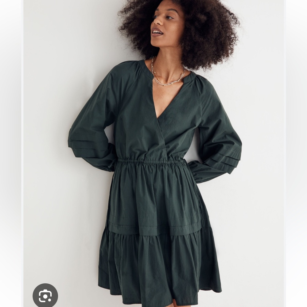 Madewell Crinkle Poplin Wrap Mini Dress L